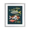 Stupell Industries Midcentury Pond Fishes Framed Print Under Glass, design by Renea L. Thull